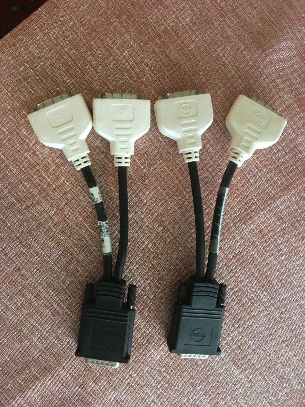 Lots of Two Used MOLEX DVI - A/D CABLE CN-0H9361-52204 DUAL Y SPLITTER