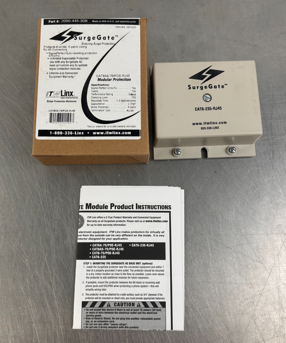 SurgeGate ITW Linx CAT6-235-RJ45B Surge Protector Module New with Box