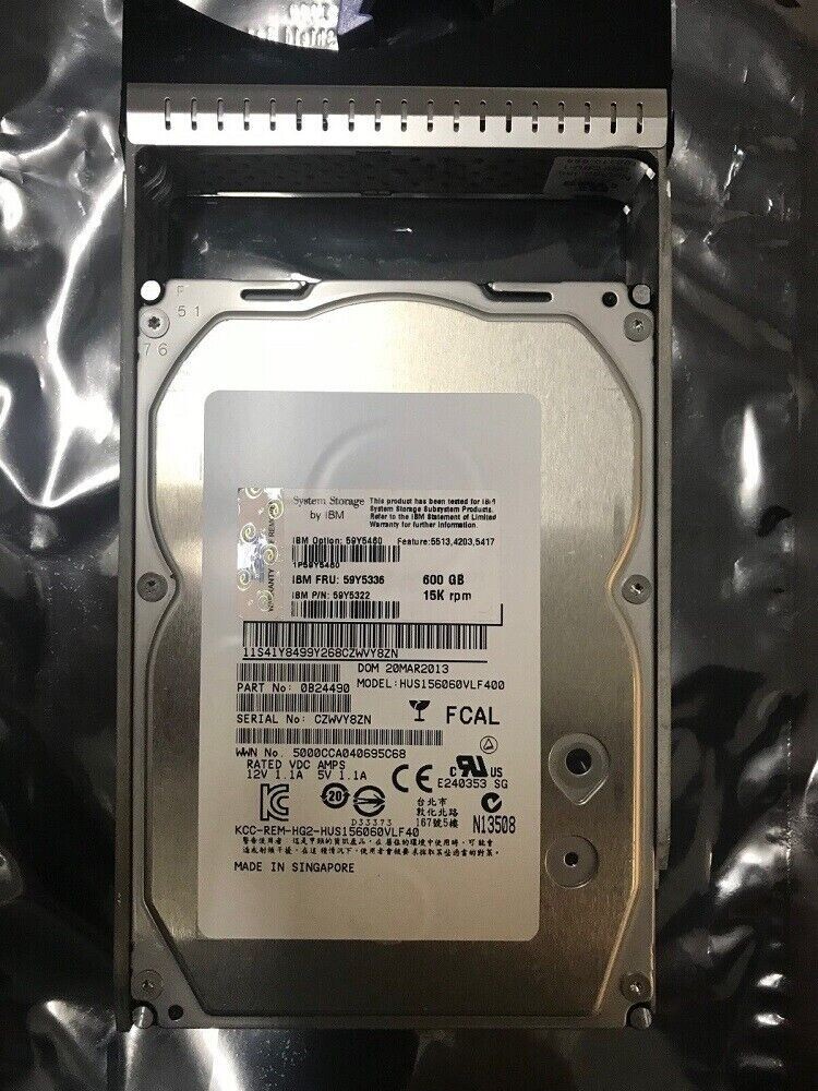 NEW IBM 59Y5336 59Y5460 59Y5322 59Y5338 600GB 15K 4G 3.5" FC-AL HARD DRIVE