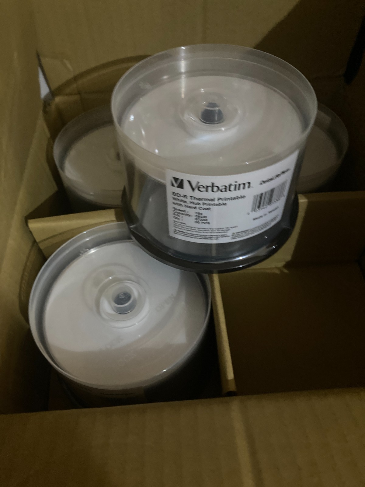 Verbatim BD-R 25GB 16X White Thermal Hub Printable 200 unit Pack (4x50pcs) 97338
