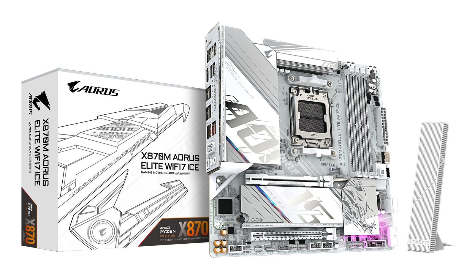 GIGABYTE X870M AORUS ELITE WHITE WIFI7 ICE DDR5 Motherboard Japan NEW
