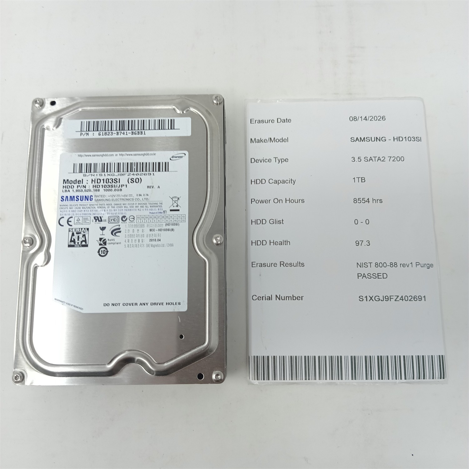 Samsung SpinPoint F3 HD103SI 1TB 3.5" SATA II 5400RPM HDD - Tested