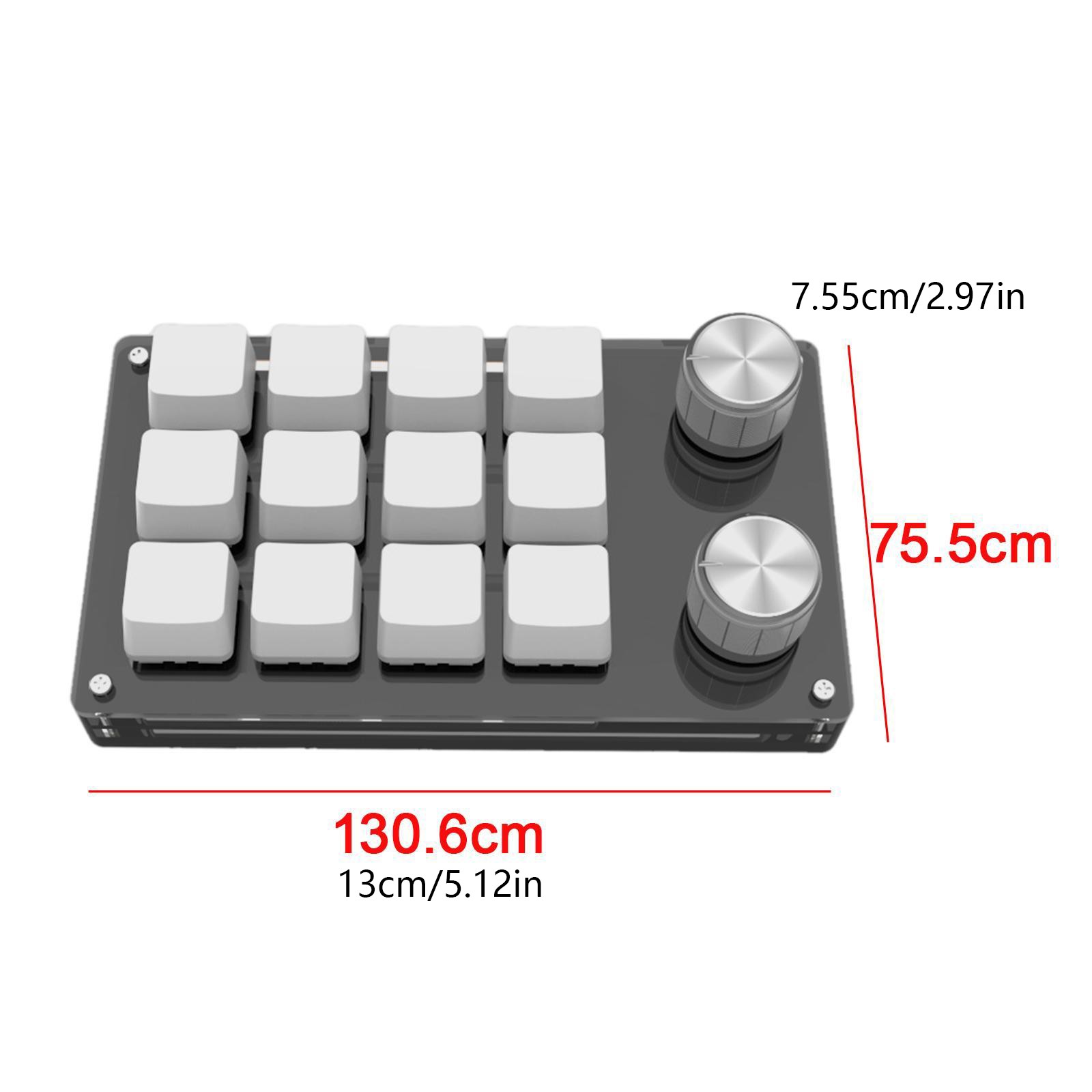 USB Knob design Mini 12-Key Mechanical Keyboard Programmable Keys Keypad a