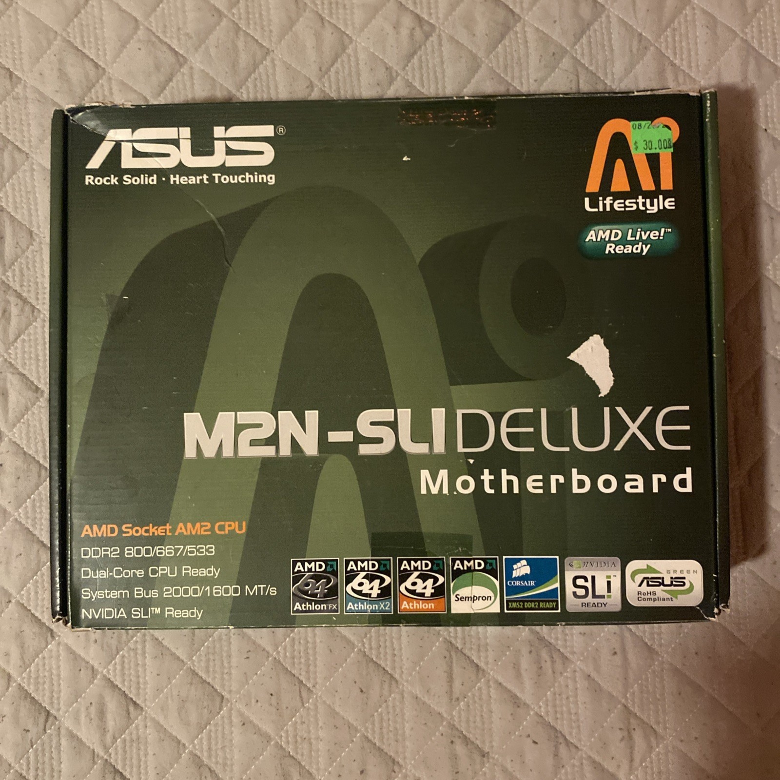 ASUS M2N32-SLI Deluxe Motherboard Box - BOX ONLY - Retro Collector Item