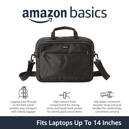 AMAZON BASICS LAPTOP CARRYING CASE, BLACK | 14 INCH - BLK