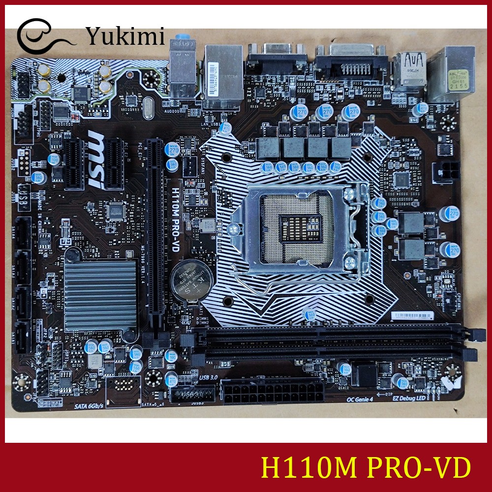 FOR MSI H110M PRO-VD DDR4*2 32GB LGA1151 DVI-D VGA Micro-ATX Ｍotherboard Test OK