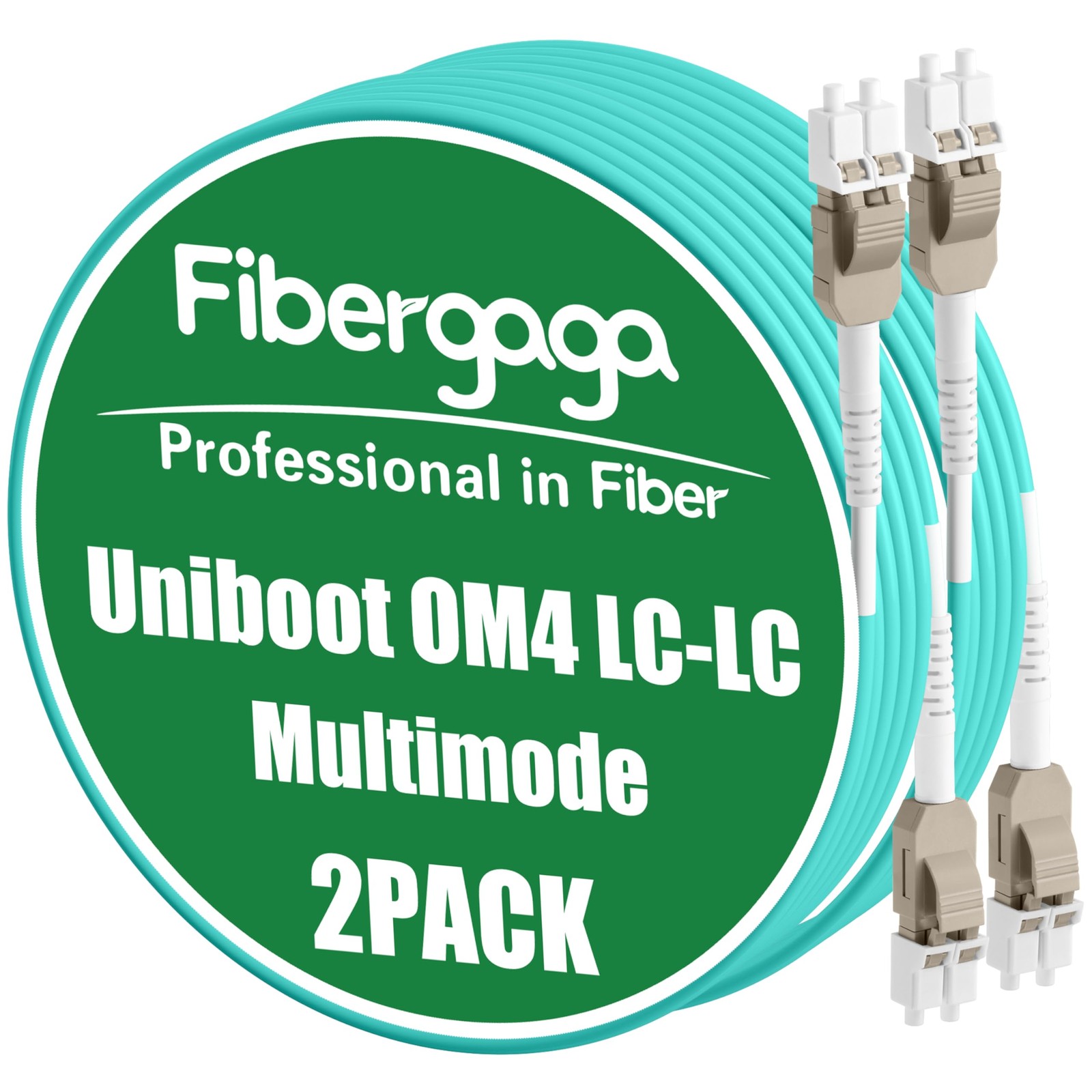 2 PCS 0.5m 1.6ft Uniboot OM4 LC To LC Fiber Patch Cable Multimode 50/125m