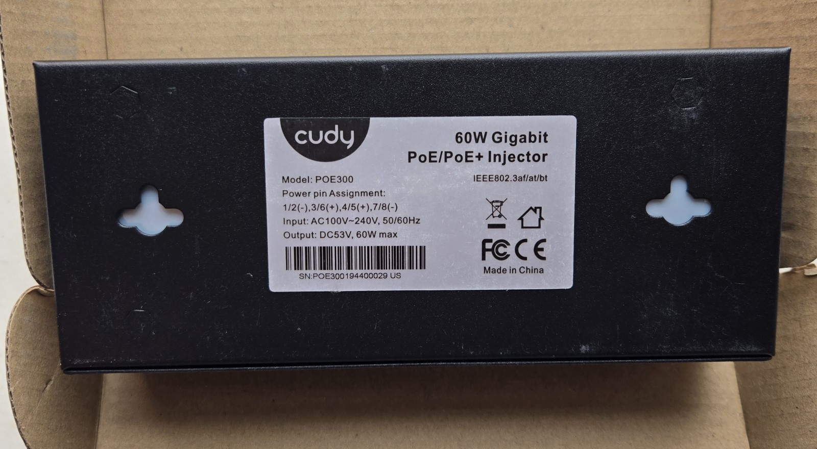 Cudy POE300 60W Gigabit PoE+ Injector Brand New In Lightly Damaged Box