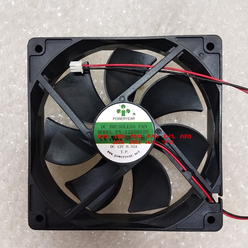 1PC  12V 0.35A 12CM 12025 2-wire Cooling Fan   PY-1225H12S