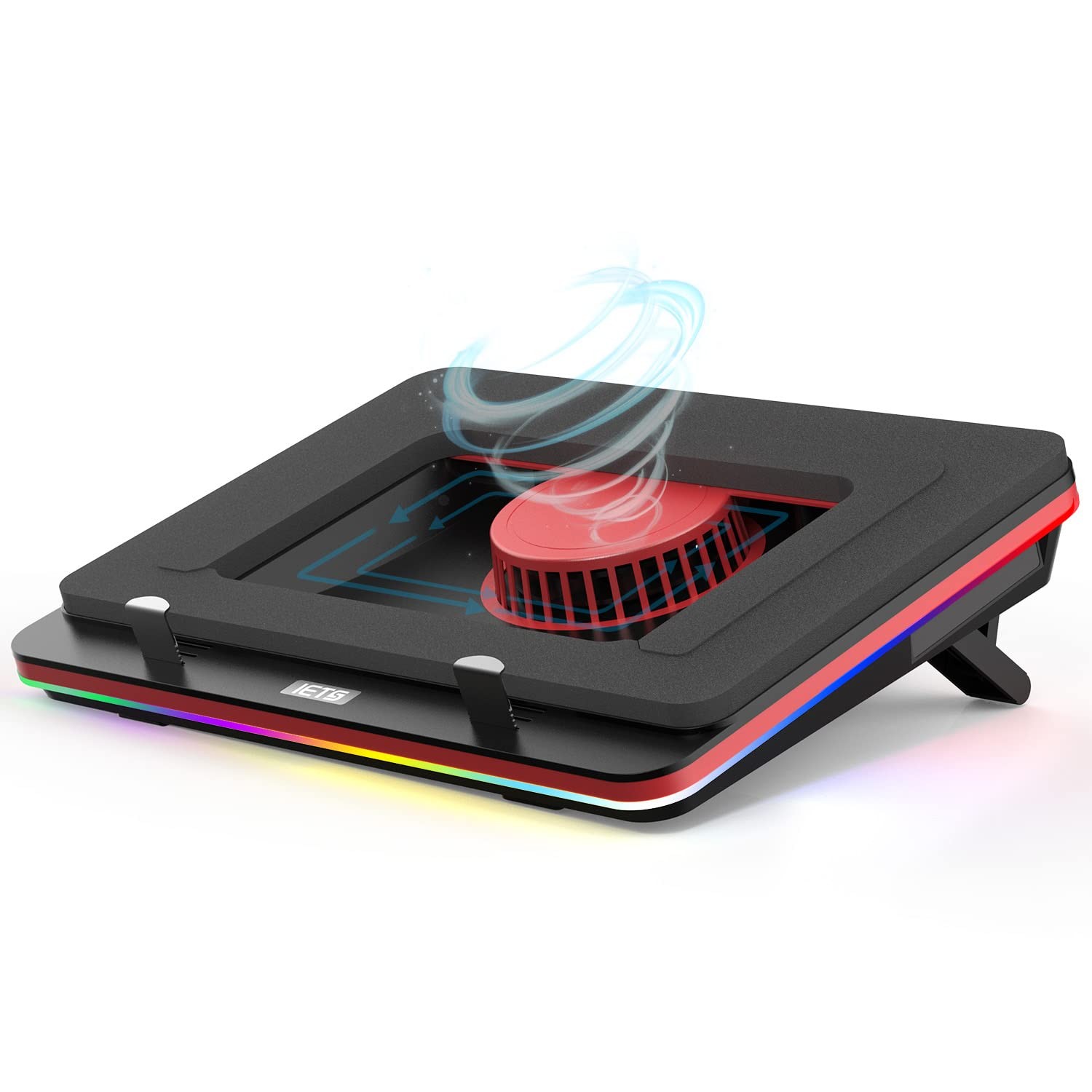 IETS GT500 Powerful Turbo-Fan (5000 RPM) RGB Laptop Cooling Pad with S2(RGB)
