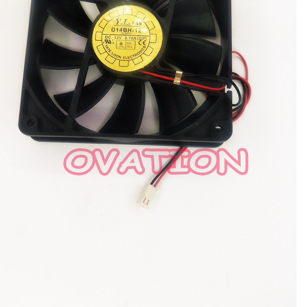 1X  2pin 140*140*25mm  D14BH-12 Fan DC 12V 0.70A