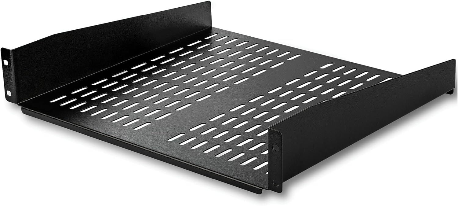  2U Server Rack Shelf - Universal Vented Rack Mount Cantilever Tray 