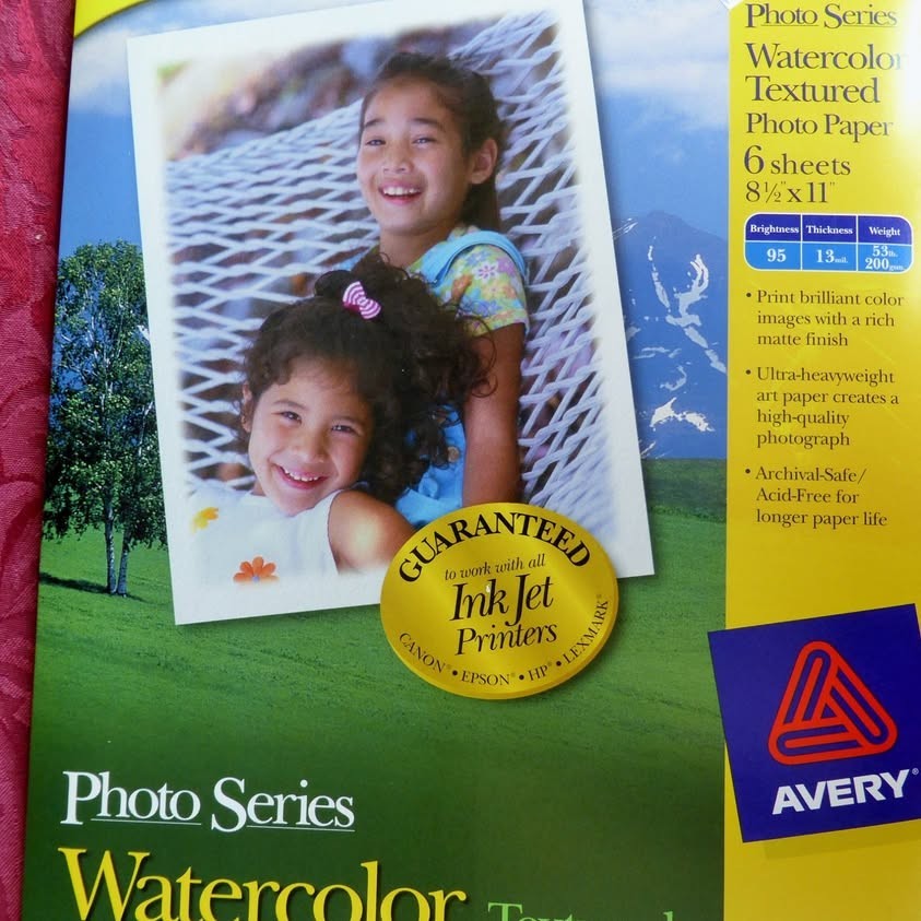 6 AVERY PHOTO SERIES WATERCOLOR TEXTURED PHOTO PAPER 8.5x11 SHEETS 53230 INK JET