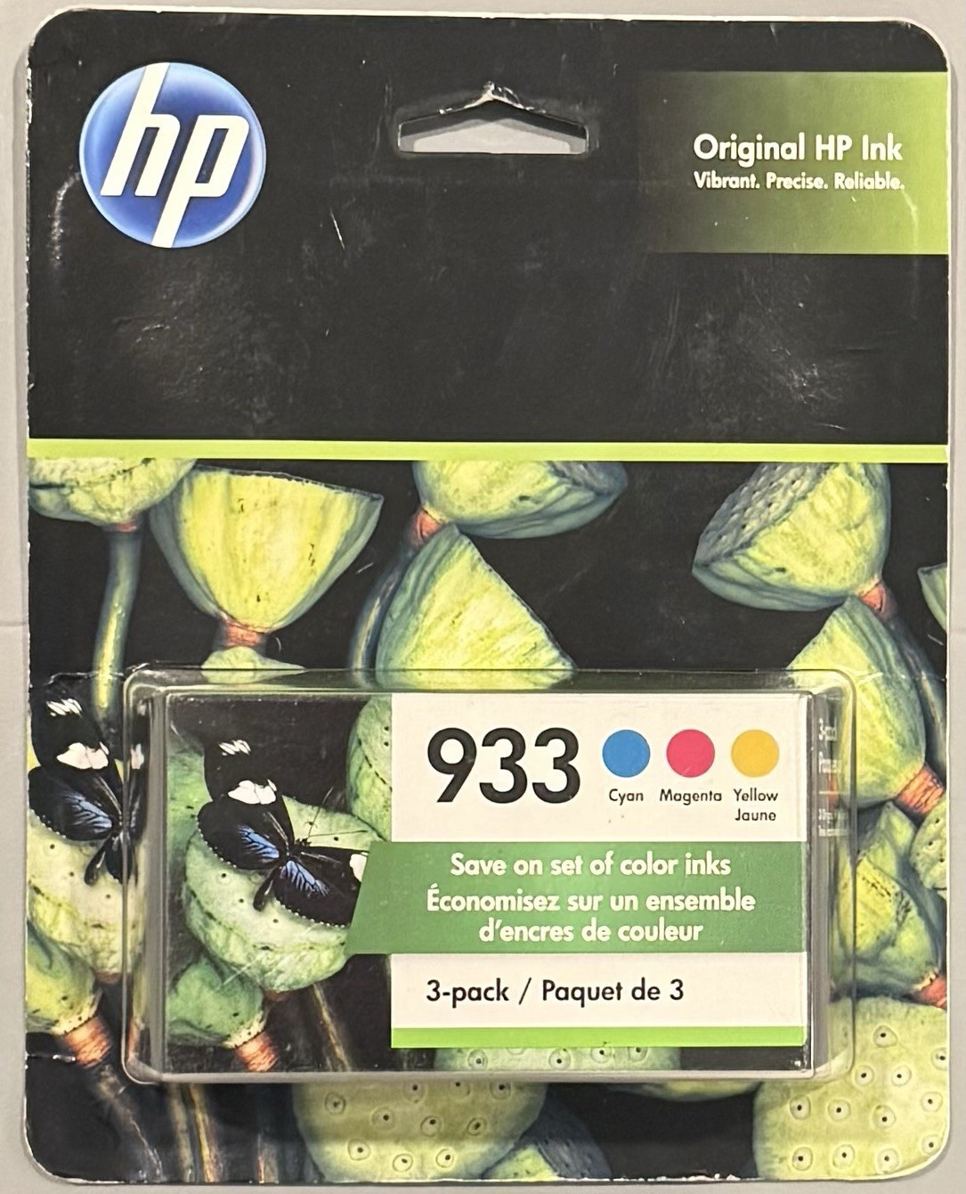 SEALED HP Genuine Original 933 3-Pack Ink Cartridges Cyan Magenta Yellow N9H56FN