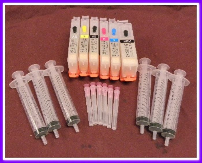 Canon Empty Refillable PGI 250, CLI 251 Cartridges 6 Color Set With Smart Chip