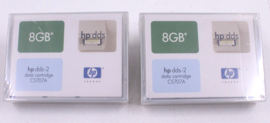 Lot of 2 HP C5707A DDS-2 8GB Data Tape Cartridge