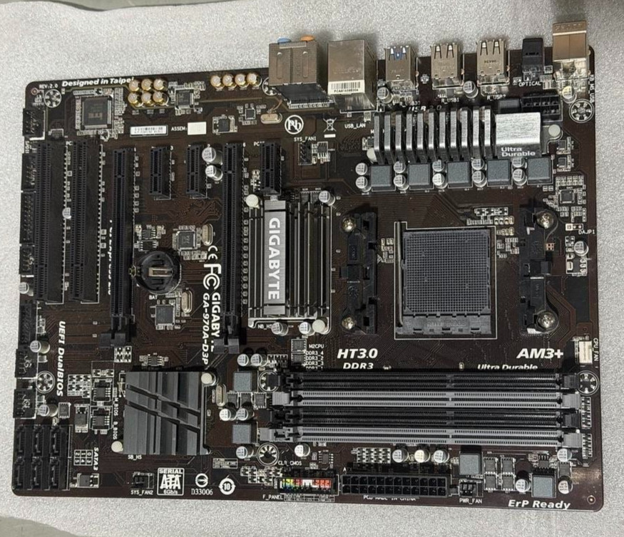FOR GIGABYTE GA-970A-D3P AMD AM3 DDR3 32GB ATX Motherboard Test OK