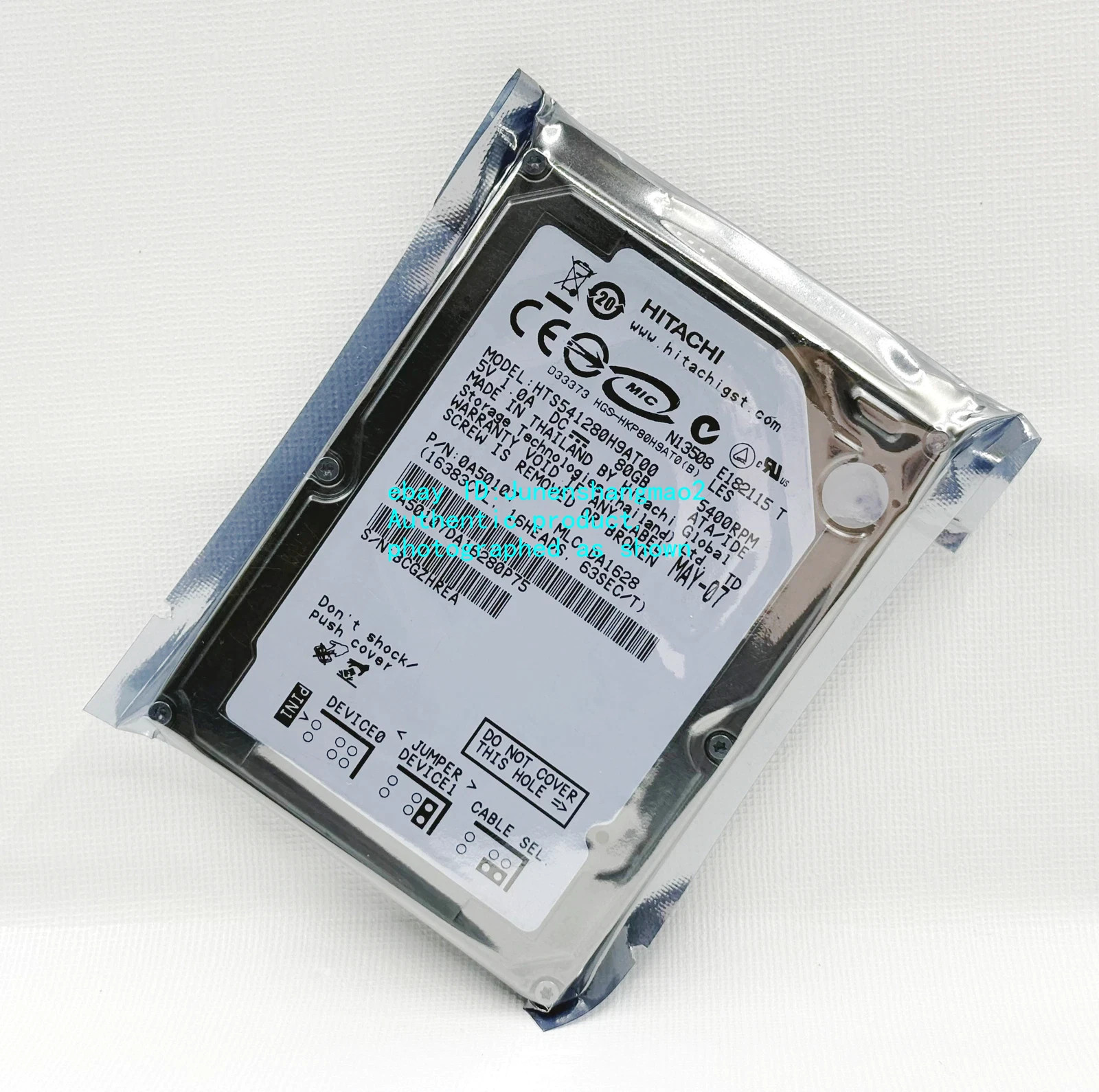 Hitachi 80GB 5400RPM HTS541280H9AT00 IDE 2.5-inch Notebook Hard Drive