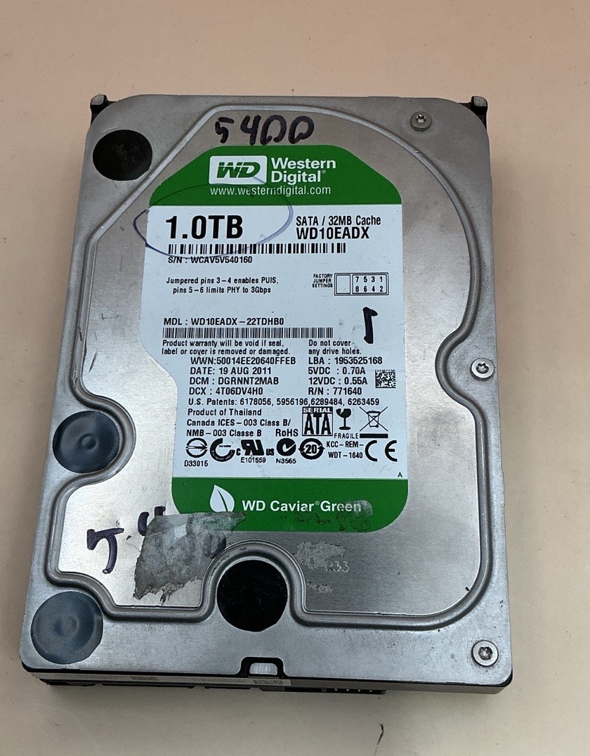 Western Digital WD10EADX-22TDHB0 Caviar Green 1TB SATA Fully Tested