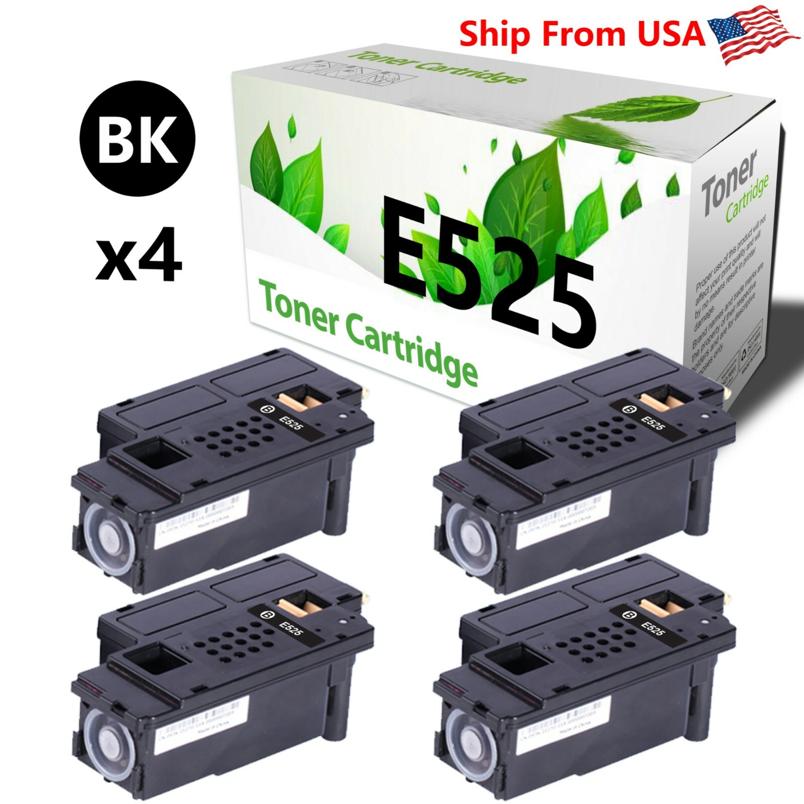4PK Compatible 525W Toner Cartridge for Dell 593-BBJX