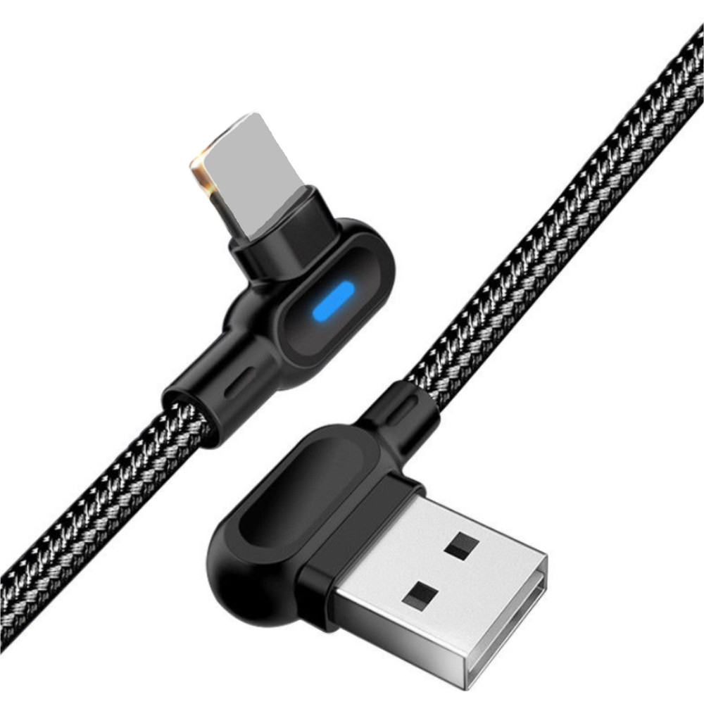 1/3Pack 3Ft 6Ft 90 Degree USB Fast Charger Cable For iPhone 14 13 12 11 8 7 Cord