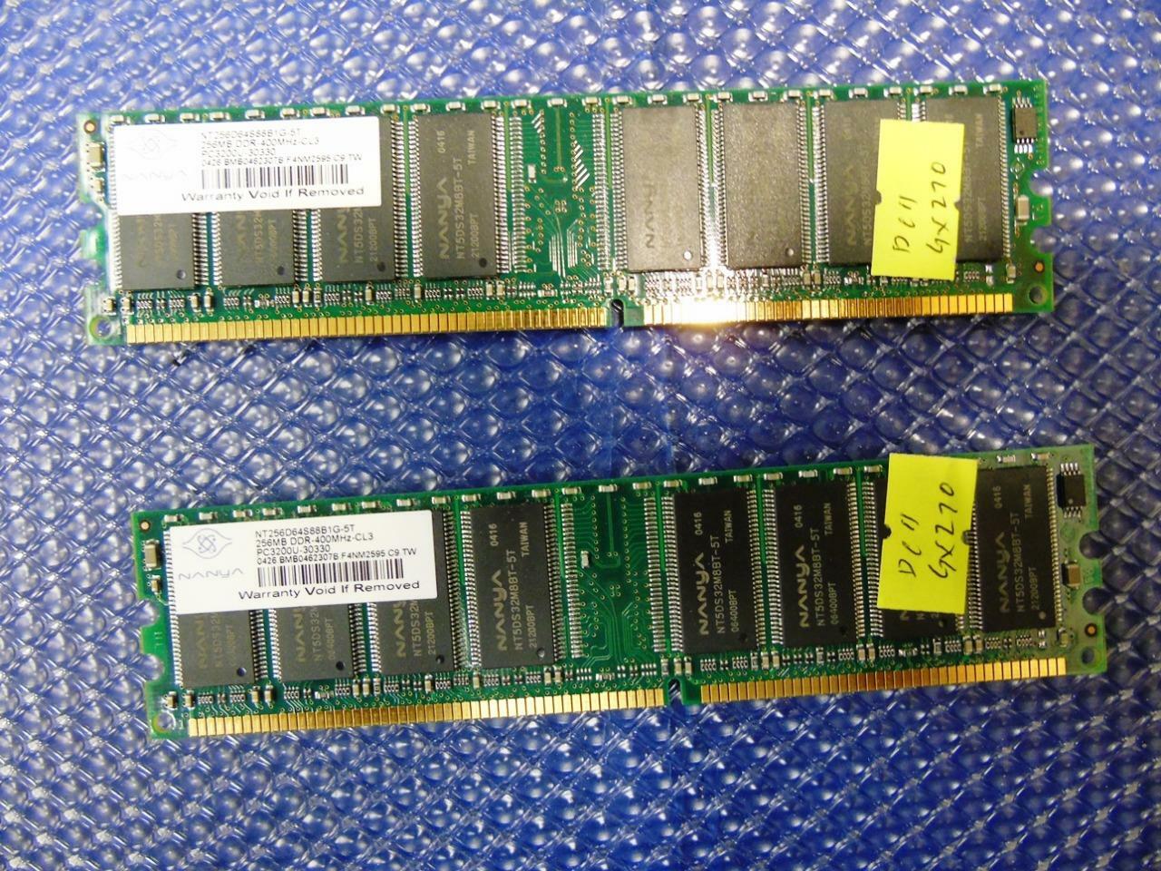 512MB (2 X 256MB) Dell Optiplex GX270 DDR1 PC3200  Memory NT256D64S88B1G-5T