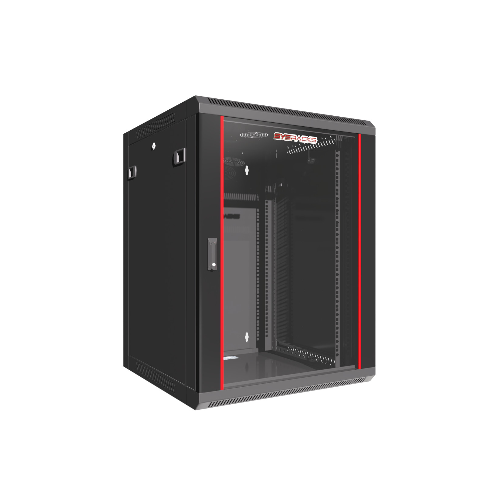 Server Rack 12U Wall Mount Cabinet Locking Networking Data Enclosure Glass Door