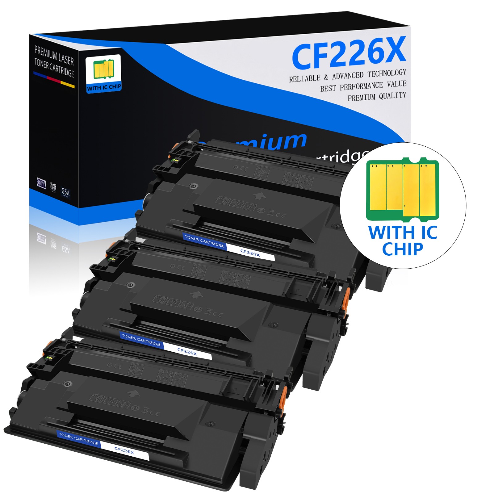 3PK CF226X 26X Toner Cartridge for HP LaserJet Pro  M402 M402dn MFP M426 M402dw