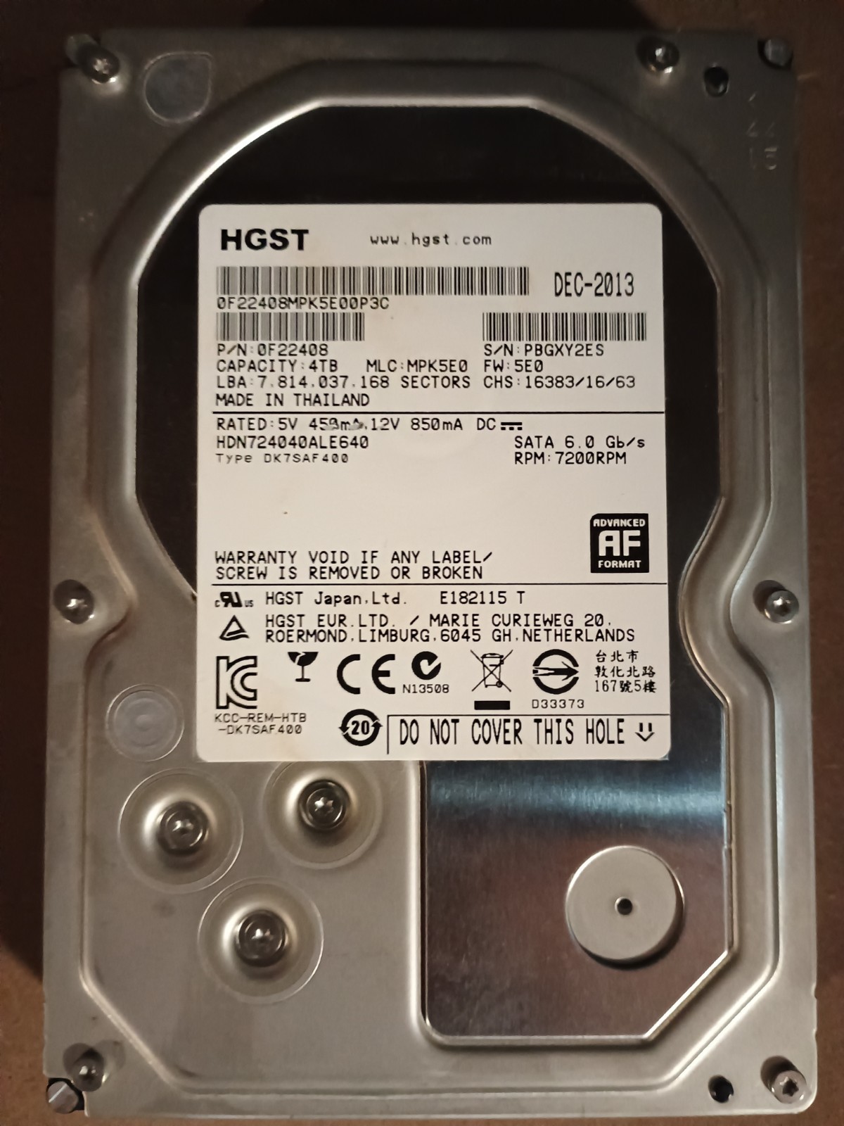 4TB HGST NAS 7200 RPM HDN724040ALE640 0F22408 TESTED GOOD #6