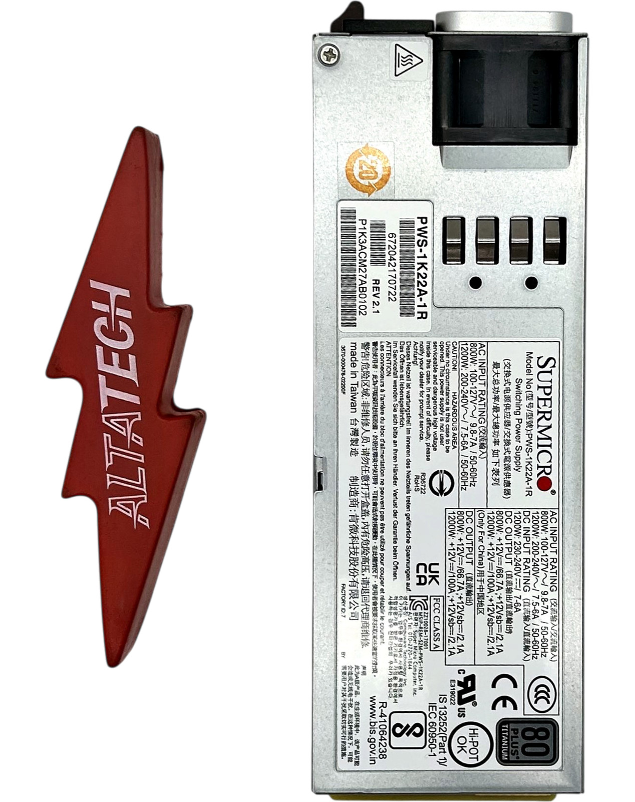 SuperMicro PWS-1K22A-1R 1200W POWER SUPPLY 80+ PLAT