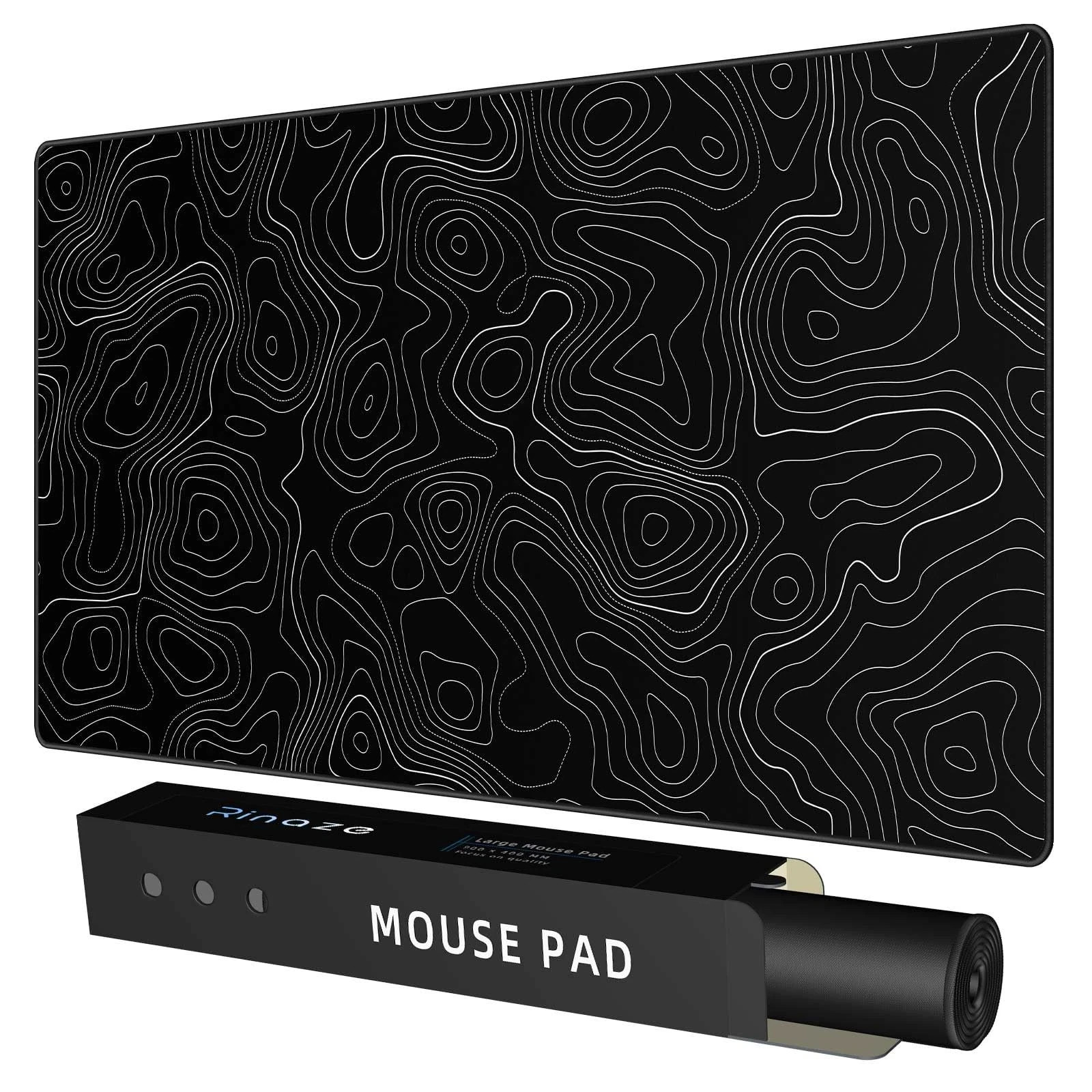 Extra Large Gaming Mouse Pad with Black Topographic, XXL Mousepad, Big Mouse ...