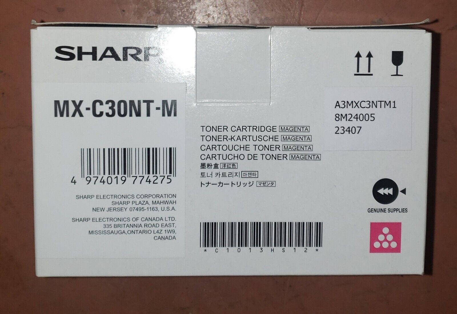 Genuine Sharp MX-C30NT-M Magenta Toner Cartridge - Factory Sealed