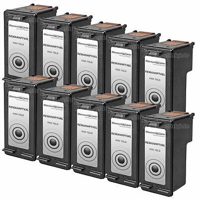 10 Reman 74XL BLACK Ink Cartridge for HP Deskjet D4260 D4360 D4363 4263