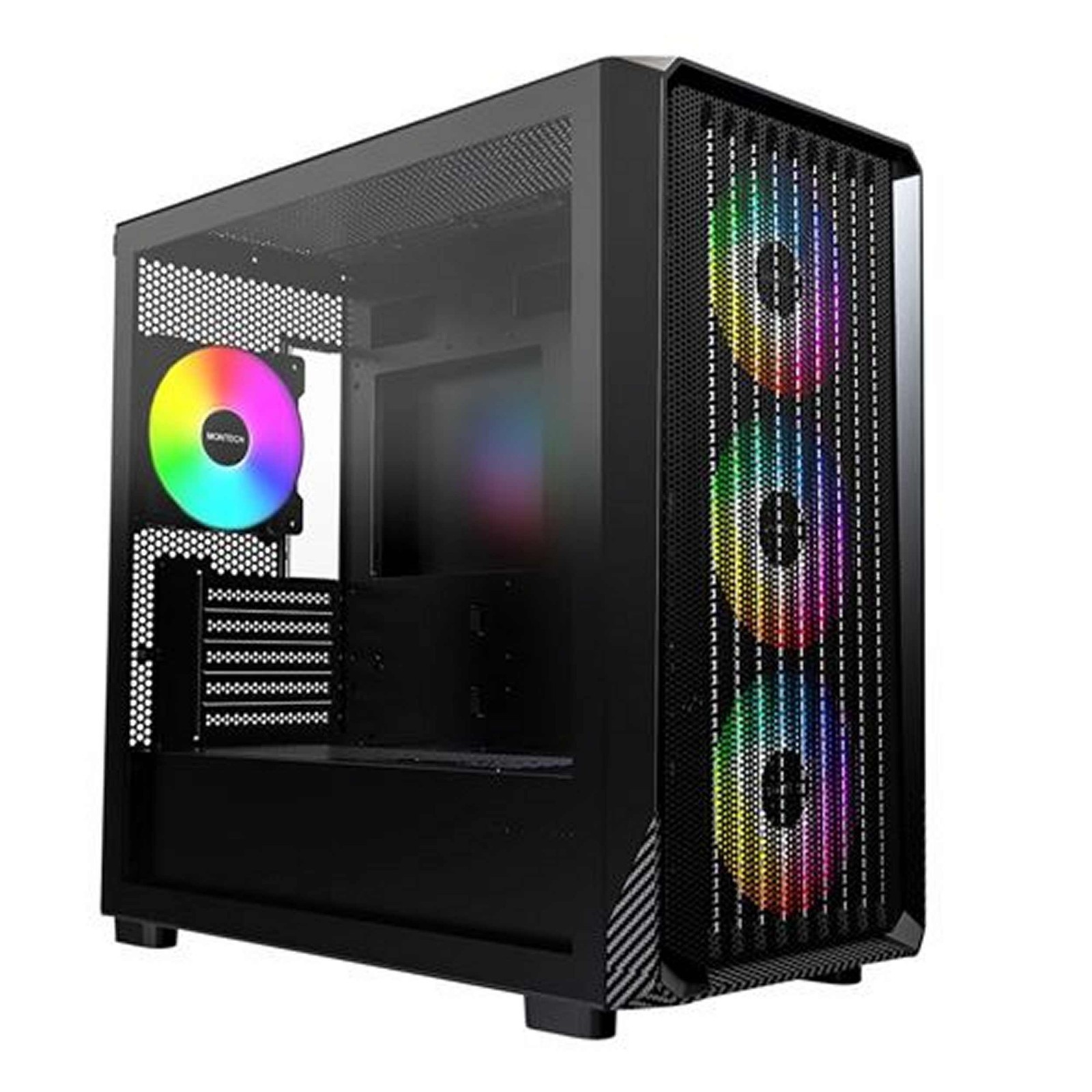 Montech X5M Tempered Glass microATX Mid-Tower Computer Case - Black