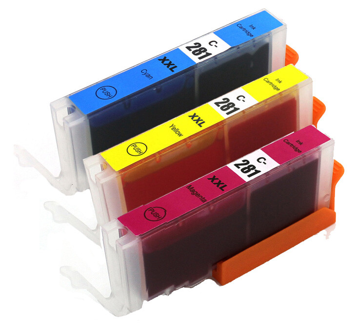 3PK CMY Color  CLI-281XXL Ink Tank  use for Canon TR8520 TR8620 TS9520 TS9521C