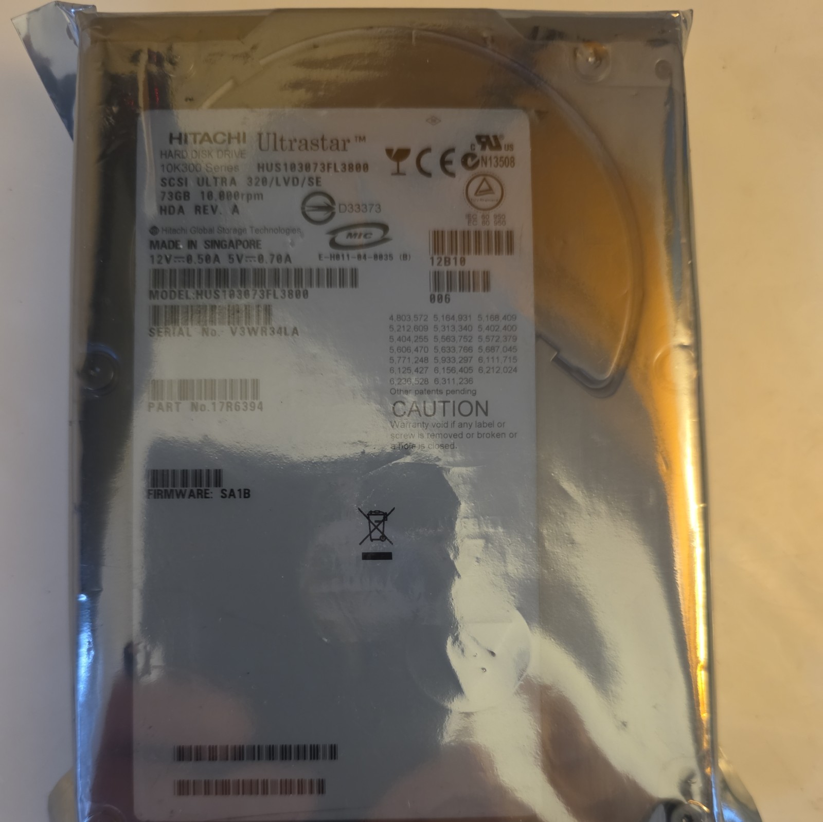  NEW HITACHI HUS103073FL3800 73GB 10000Rpm U320 80-PIN 3,5 " 