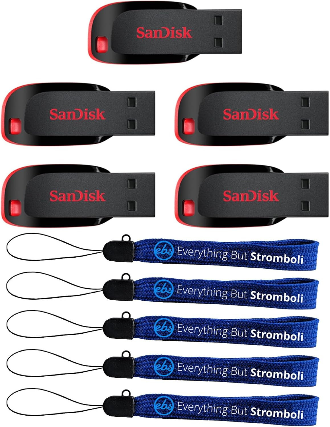 Sandisk 8GB Blade Flash Drive (5 Pack) Compact Pen Drive for Computers