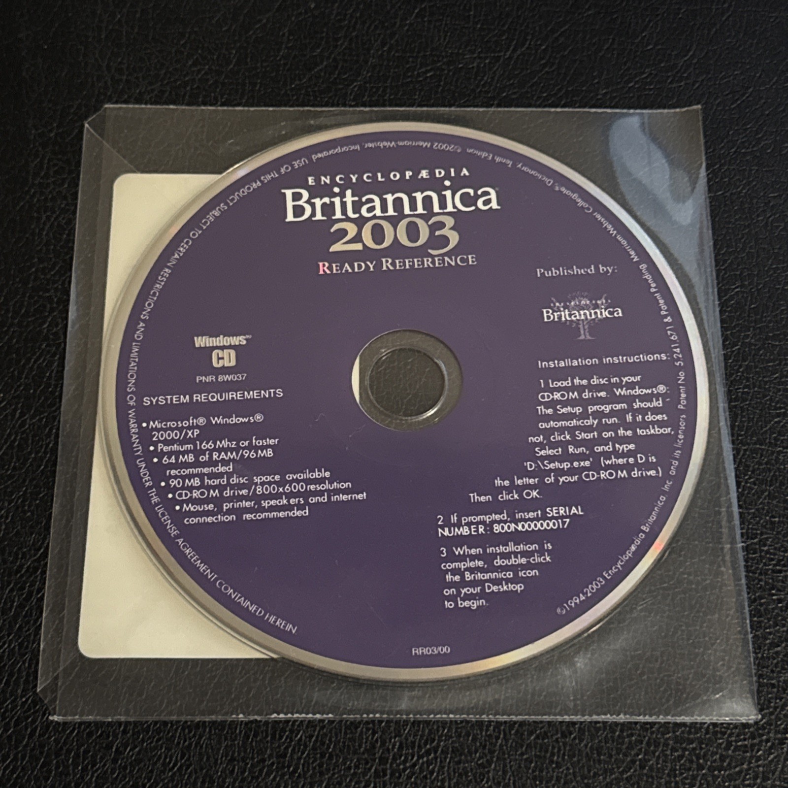 SEALED Vintage Encyclopedia Britannica 2003 Ready Reference CD Rom