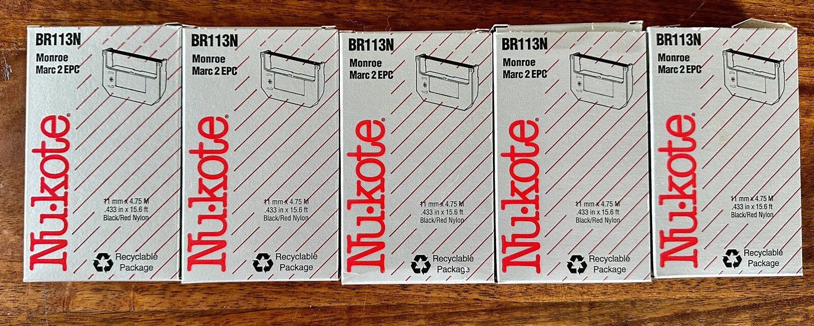Lot Of 5 Nukote BR113N Monroe Marc 2 EPC For Calculator Black/Red Nylon