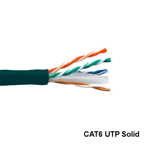 KNTK Green 1000' Cat6 CMR UTP Solid Ethernet Bulk Cord 23AWG 550MHz Networking