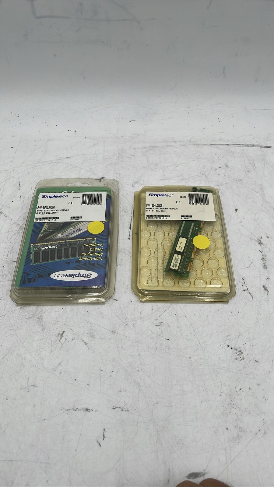 SimpleTech P/N S64L3NDB1 8x64 64MB Sync SDRAM Memory Module RAM Lot of 2