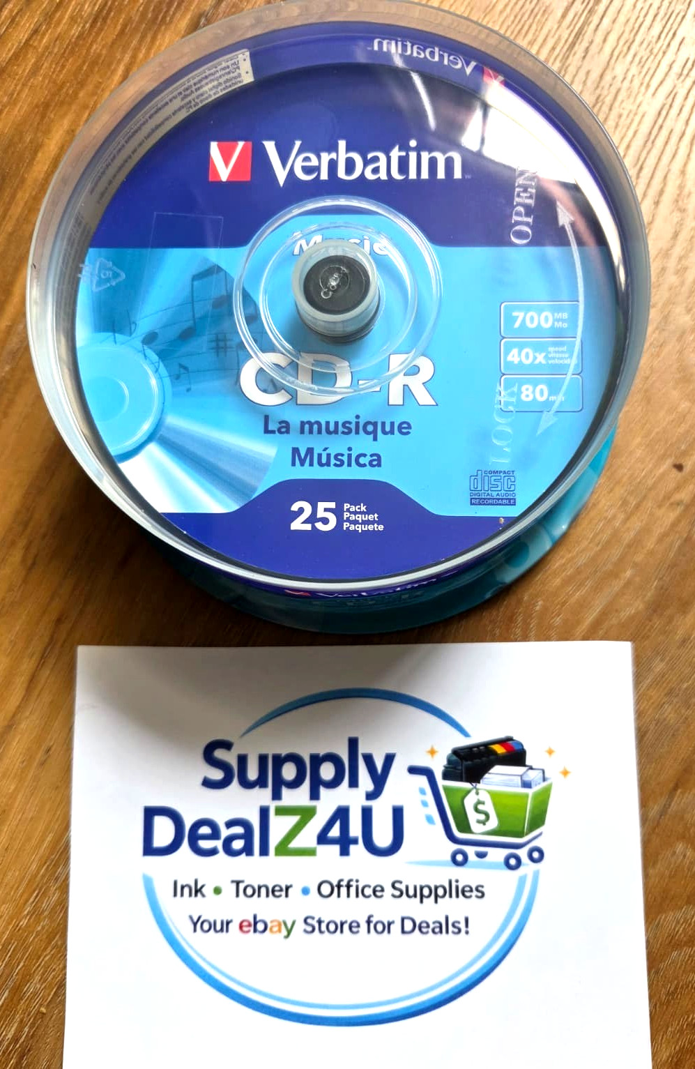 Verbatim 96155 Music CD-R 700MB 80 Min 40X Branded Surface 25 Pack Spindle NEW