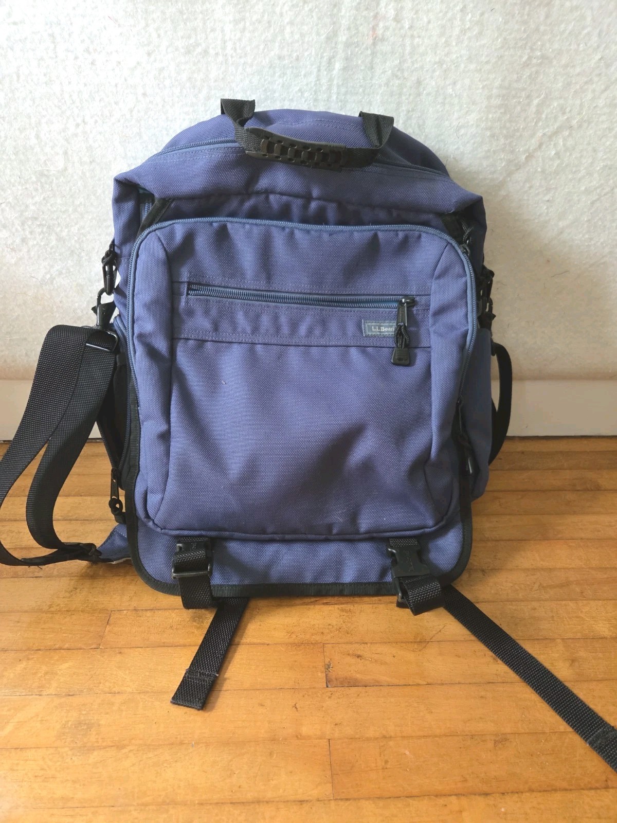 LL Bean 0NDR7 ONDS5 Deluxe Book Pack Comfort Carry Laptop Travel Backpack Blue 