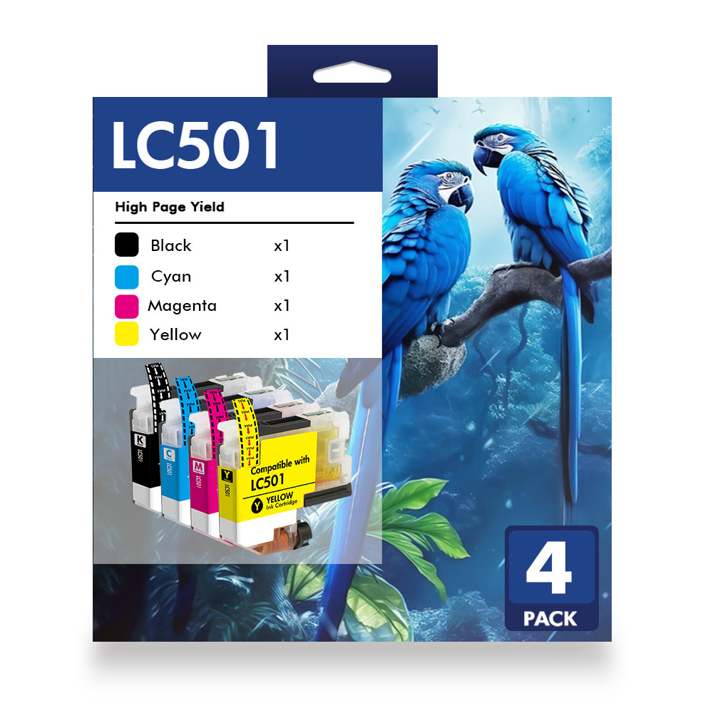 4pk LC501 Ink Cartridges for Brother MFC-J1260DW MFC-J1360DW J1410DW LC501 XL