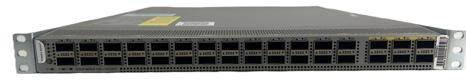 Cisco Nexus N9K-C9332PQ V03 switch w/Power cables (HA)