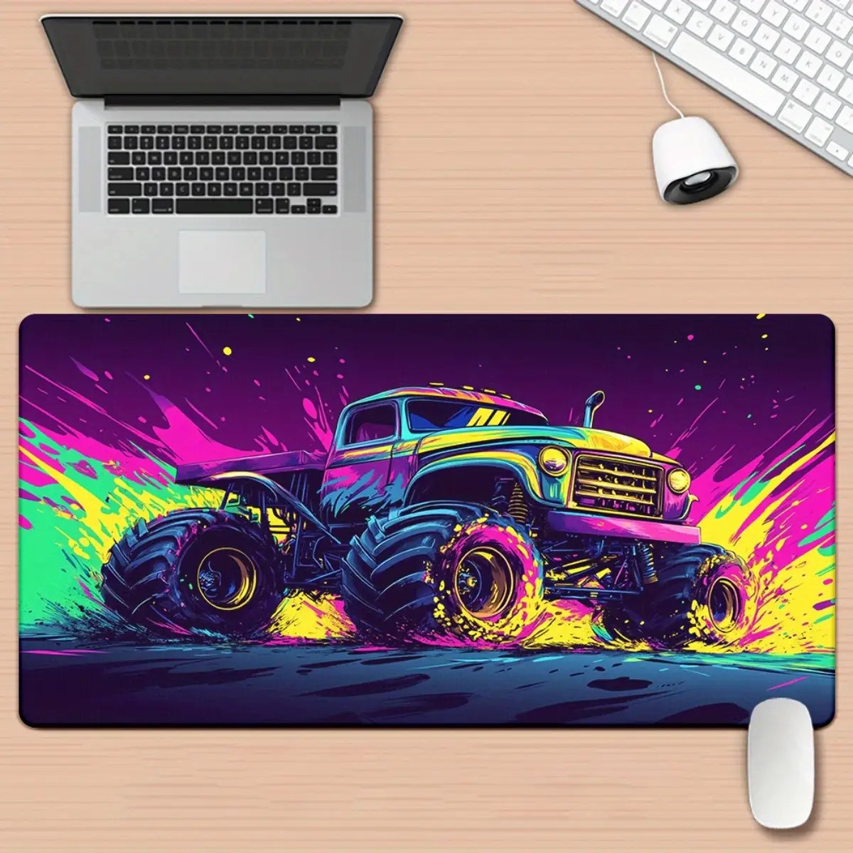 1pc XXL Color Abstract Car Art High-definition Printed Desk Mat - Multi-functi
