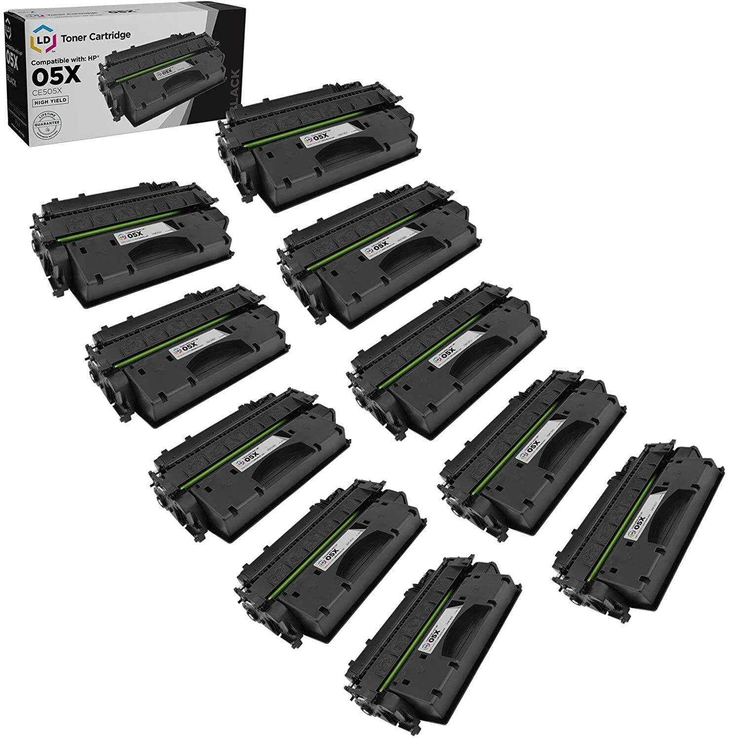 LD Compatible HP CE505X / 05X 10pk HY BLK Toners for P2055d/P2055dn/P2055X