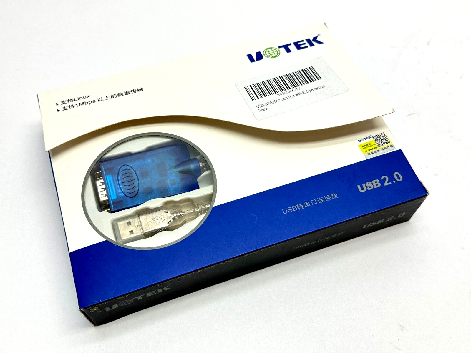 UTEK UT-890A USB to RS-485/422 Serial Converter 1-Port ESD Protection 5ft