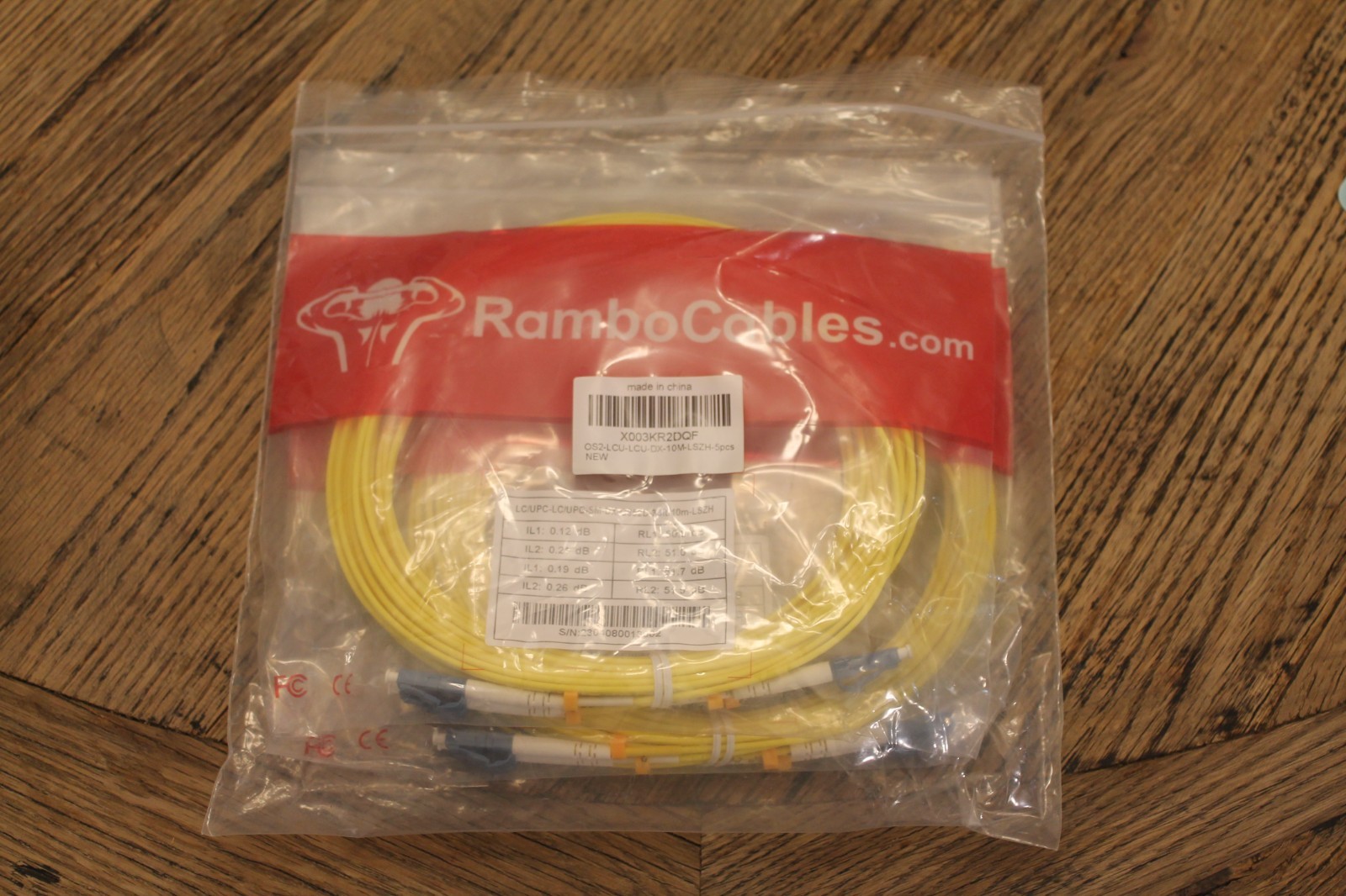 RAMBO CABLES OS2 LCU-LCU DX 10M Fiber Optic Patch Cables LOT/2