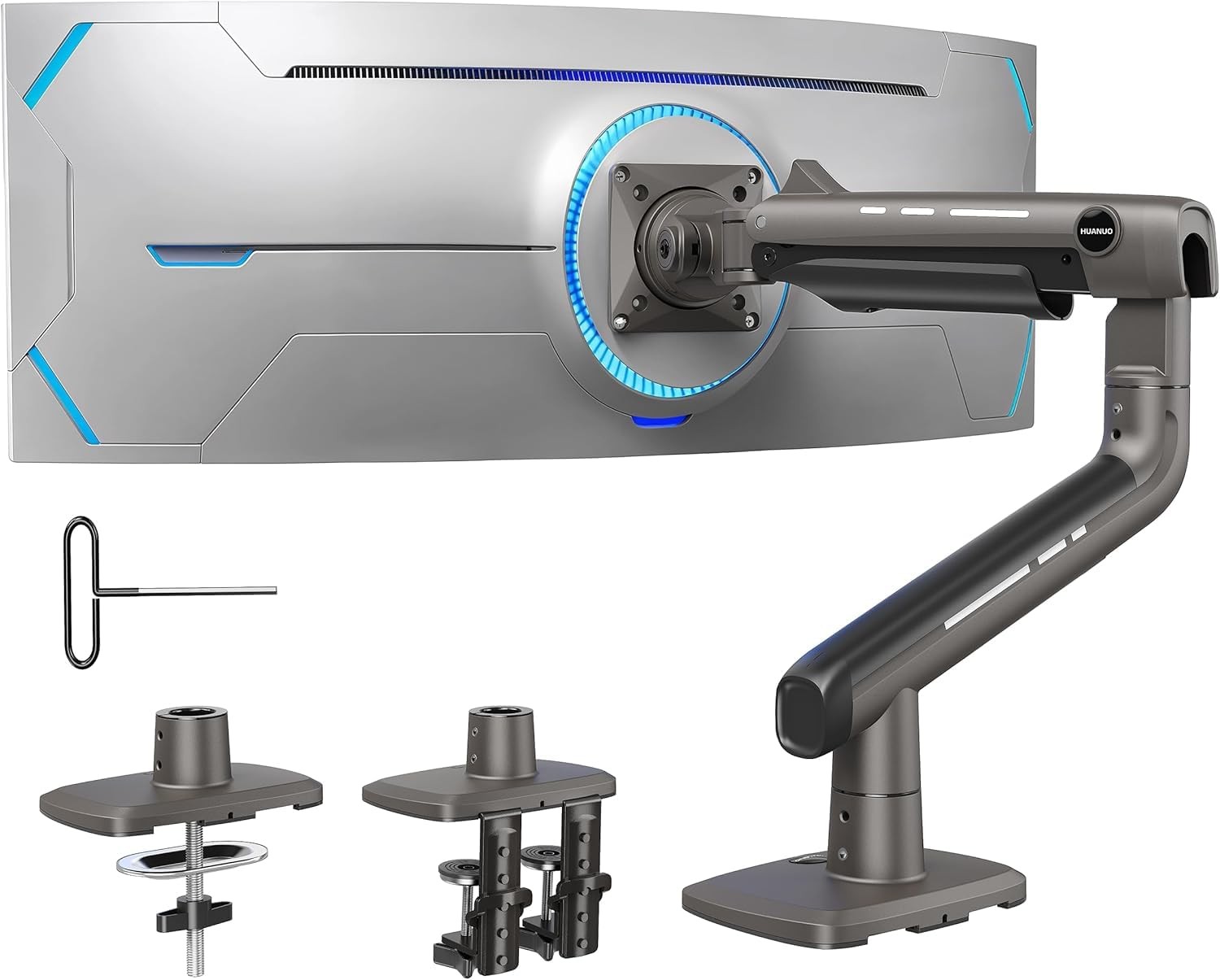 HUANUO TitanLift Heavy Duty Monitor Arm 17-49 Inch 44 lbs Ultrawide Gaming Mount